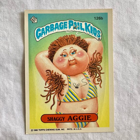 Garbage Pail Kids Card 1986 Topps - 126b Shaggy Aggie - Picture 1 of 2